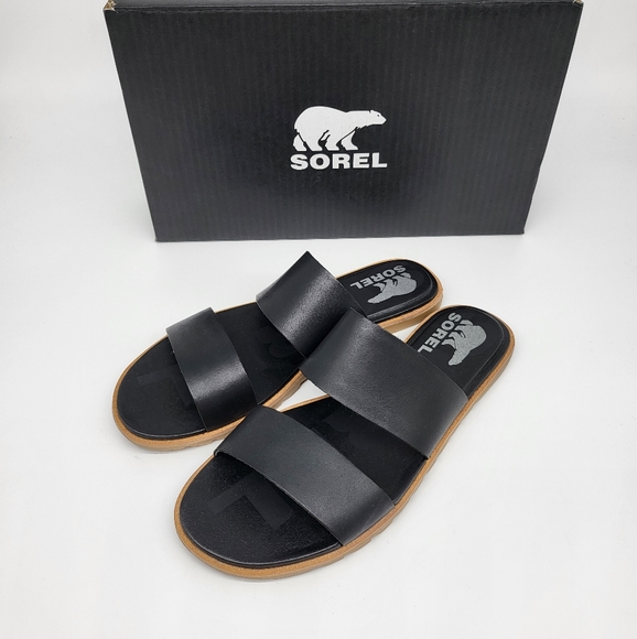 Sorel Shoes - Sorel Black Ella II Suede Women's Sandal